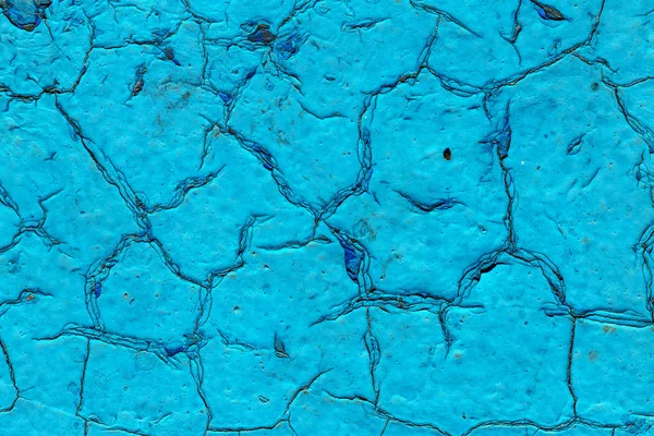 Oude Verweerde Geschilderde Blauwe Gepleisterd Gepelde Interieur Wand Achtergrond Gebarsten — Stockfoto