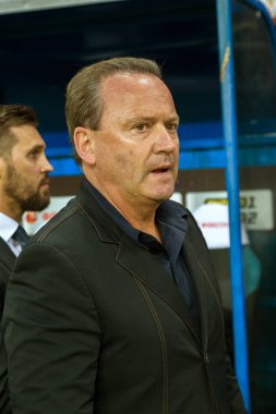 Odessa, Ukrayna - 15 Haziran 2017: Igor Belanov, Sovyet futbolcu, öne, yapıldı olarak en iyi futbolcu 1986 - altın top, altın ayak Avrupa'da 2008 