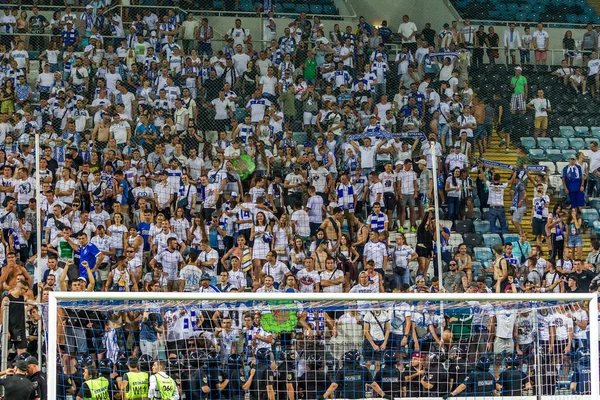 Odessa Ucrânia Julho 2018 Uma Multidão Espectadores Futebol Estádio Visitantes — Fotografia de Stock