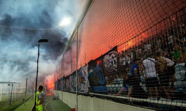 Odessa Ukraine Julho2 2018 Fãs Fanáticos Stands Durante Jogo Rivais — Fotografia de Stock