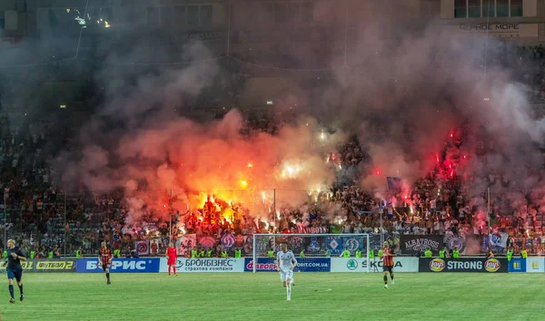 Odessa Oekraïne July2 2018 Fanatieke Fans Tribunes Tijdens Spel Van — Stockfoto