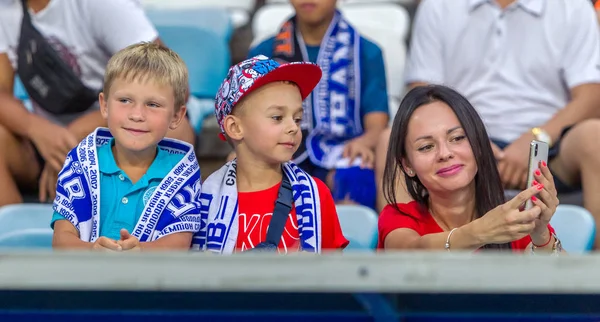 Odessa Ukraina Lipca 2018 Tłum Widzów Piłki Nożnej Stadionie Odwiedzający — Zdjęcie stockowe