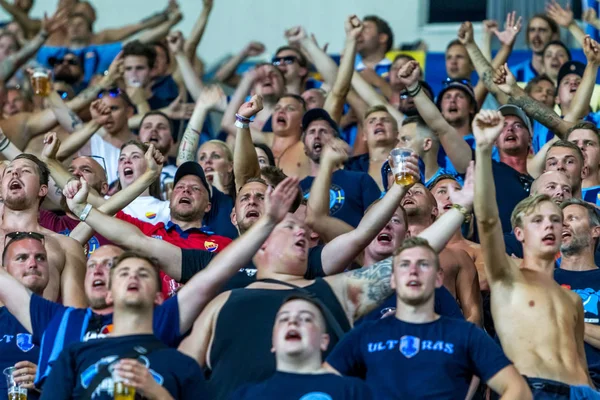오데사 우크라이나 2018 감정적인 Djurgardens 스웨덴 Uefa 리그에서에서 경기장에서 지원합니다 — 스톡 사진