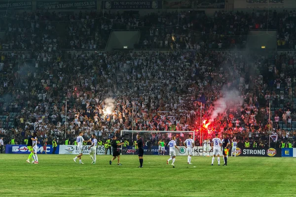 Odessa Ucrania July2 2018 Aficionados Fanáticos Stands Durante Juego Rivales —  Fotos de Stock