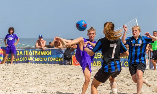 Odessa Ukraine Juillet 2018 Championnat Football Plage Chez Les Femmes — Photo