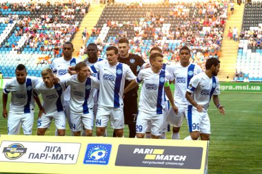 Odessa, Ukrayna - 14 Ağustos 2015: Fc Shakhtar Donetsk ve Fc Dnipro Dnipropetrovsk Ukrayna Kupası maçında top için kavga ediyorlar. Ayrıntı oyunun.