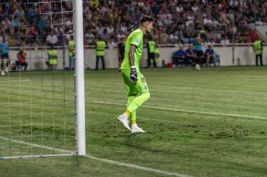 Odessa, Ukrayna - 21 Temmuz 2018. Dinamo Kiev ve Shahtar Donetsk Premier lig liderleri şiddetli ilkeli duygusal maçında Ukrayna Super Kupası maç sırasında