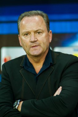 Odessa, Ukrayna - 15 Haziran 2017: Igor Belanov, Sovyet futbolcu, öne, yapıldı olarak en iyi futbolcu 1986 - altın top, altın ayak Avrupa'da 2008 