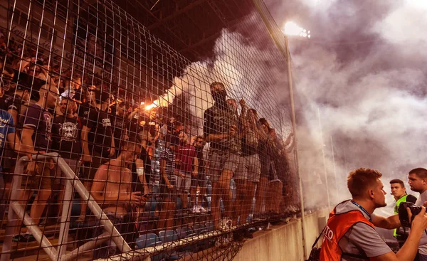 Odessa Ukraine Julho2 2018 Fãs Fanáticos Stands Durante Jogo Rivais — Fotografia de Stock