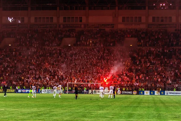 Odessa Oekraïne July2 2018 Fanatieke Fans Tribunes Tijdens Spel Van — Stockfoto