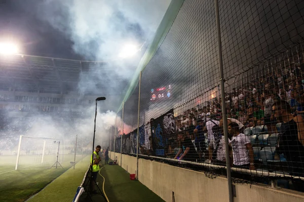 Odessa Ukraine Julho2 2018 Fãs Fanáticos Stands Durante Jogo Rivais — Fotografia de Stock