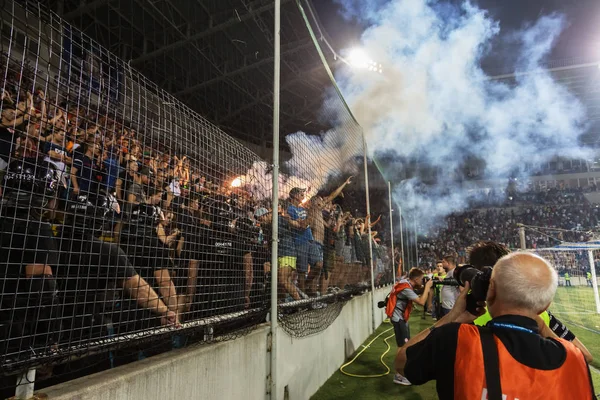 Odessa Ukraine Julho2 2018 Fãs Fanáticos Stands Durante Jogo Rivais — Fotografia de Stock