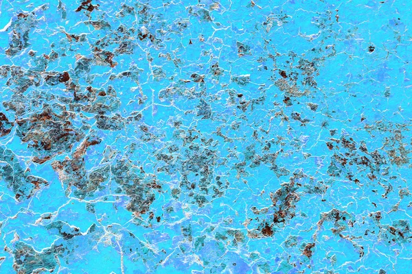Starzy Wyblakły Tło Ściana Pomalowana Niebieski Otynkowany Obrane Wnętrza Pęknięty — Zdjęcie stockowe