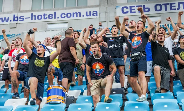 Odessa Ukraine August 2018 Emotionale Fußballfans Unterstützen Das Team Stadion — Stockfoto