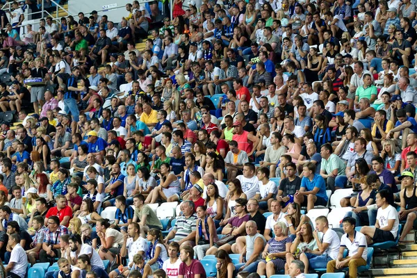 Odessa Ukraine August 2015 Soccer Fans Spectators Stands Stadium Sick — Stock Photo, Image