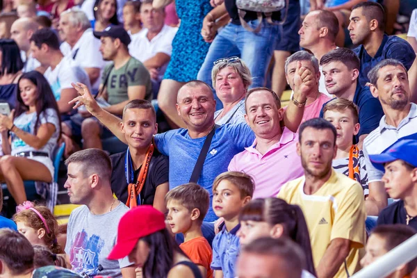 Odessa Ukraine Juli 2018 Eine Menge Fußballzuschauer Stadion Besucher Füllten — Stockfoto