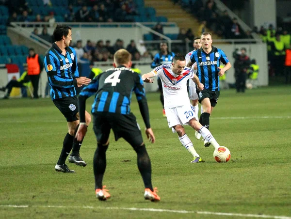 오데사 우크라이나 게임의 Chernomorets 오데사 우크라이나와 올랭피크 Lionnais 프랑스에 오데사에서 — 스톡 사진