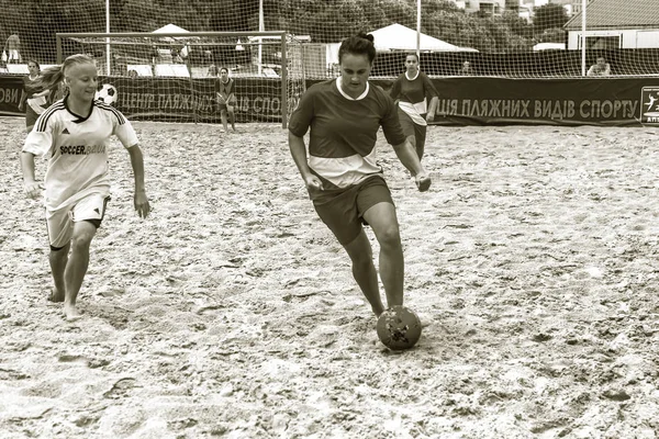 Odessa Ukraina Lipiec 2018 Beach Soccer Championship Wśród Amatorskie Kobiet — Zdjęcie stockowe