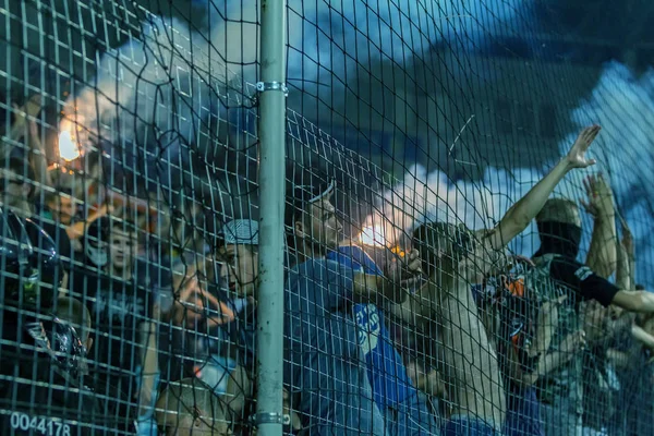 Odessa Ucrania July2 2018 Aficionados Fanáticos Stands Durante Juego Rivales —  Fotos de Stock