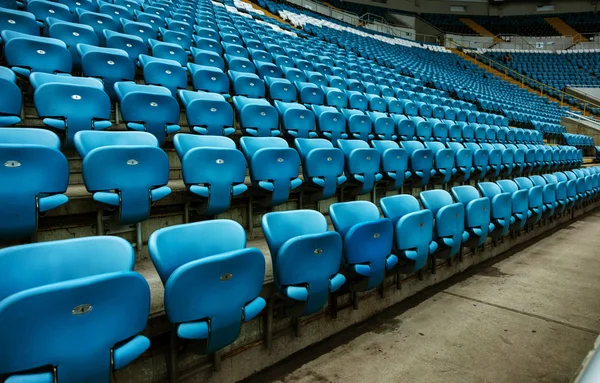 Blank Old Plastic Chairs Stadium Number Empty Seats Small Old — Stock Photo, Image