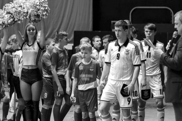 Odessa Ukraine April 2016 Play Spiel Ukraine Slowakei Futsal Spielen — Stockfoto