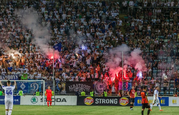 Odessa Oekraïne Juli 2018 Een Menigte Van Voetbal Toeschouwers Het — Stockfoto