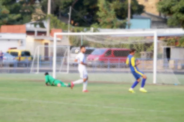 Fond Sportif Flou Bokeh Spectaculaire Jeu Football Comme Toile Fond — Photo