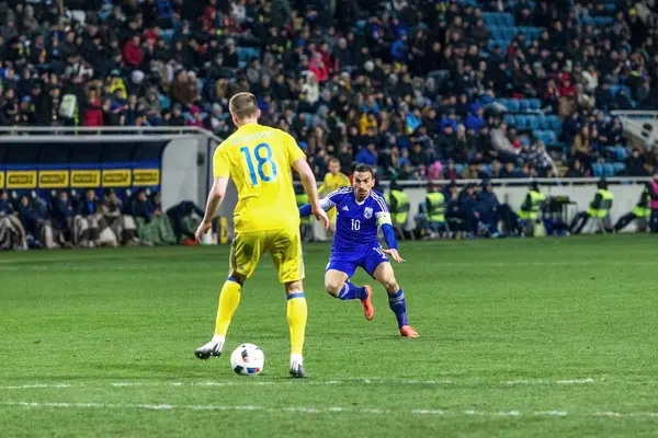 Odessa Ukrayna Mart 2016 Dostluk Maçı Sarı Ukrayna Millî Futbol — Stok fotoğraf