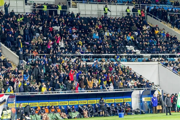 Odessa Ukrayna Mart 2016 Futbol Taraftarları Seyirci Stadyum Standları Duygusal — Stok fotoğraf