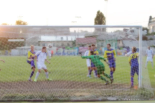 Fond Sportif Flou Bokeh Spectaculaire Jeu Football Comme Toile Fond — Photo