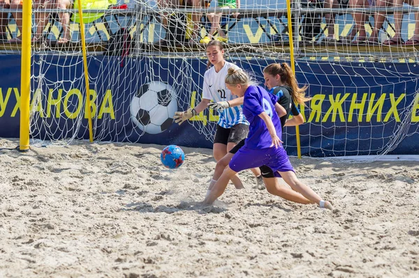 Odessa Ukraina Lipiec 2018 Beach Soccer Championship Wśród Amatorskie Kobiet — Zdjęcie stockowe