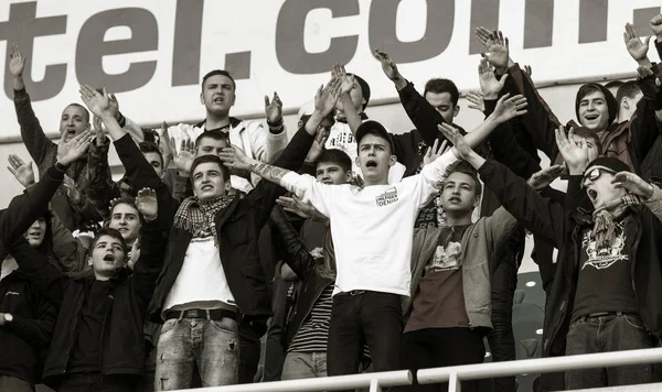 Odessa Ukraine 2018 Zuschauer Auf Der Tribüne Des Stadions Fußballfans — Stockfoto