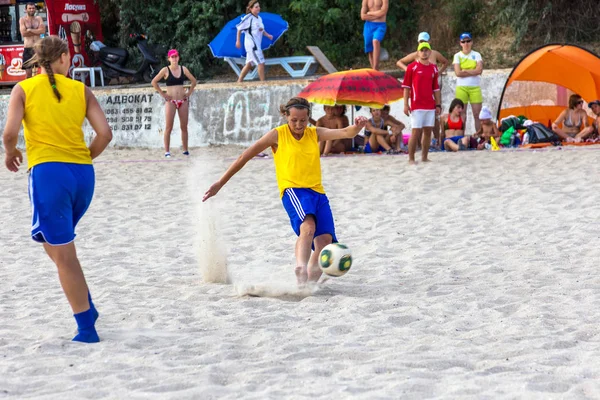 Odessa Ucraina Agosto 2015 Campionato Ucraina Sul Beach Football Tra — Foto Stock