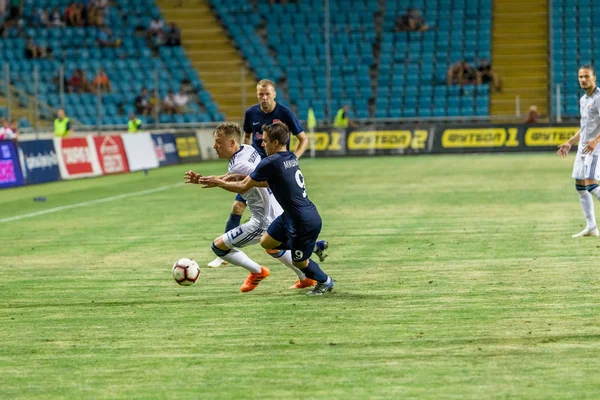 Oděsa Ukrajina Srpna 2018 Emocionální Fotbaloví Fanoušci Stadionu Místní Tým — Stock fotografie