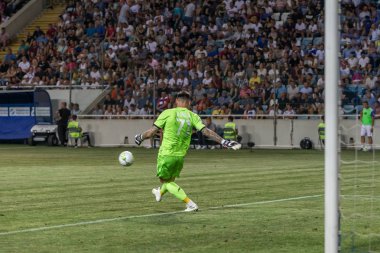 Odessa, Ukrayna - 21 Temmuz 2018. Dinamo Kiev ve Shahtar Donetsk Premier lig liderleri şiddetli ilkeli duygusal maçında Ukrayna Super Kupası maç sırasında