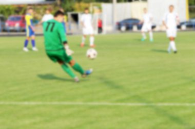 Spor arka plan bulanıklık. Futbol spor poster için zemin olarak bokeh muhteşem oyunu. Futbol oyun tipik sahne arka plan olmadan ekran arka planı için odak bulanık