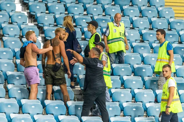 Odessa Ukraine August 2018 Emotional Football Fans Support Team Stadium — Stock Photo, Image