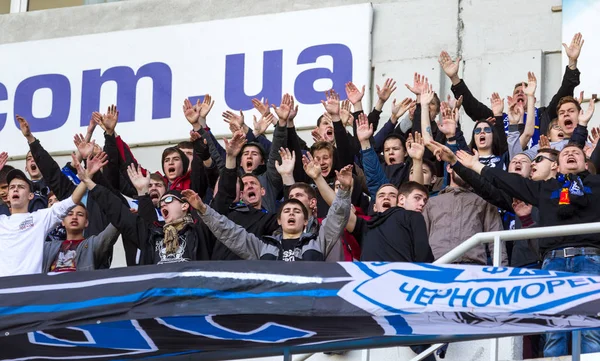 Odessa Ukraine 2018 Espectadores Nas Arquibancadas Estádio Fãs Futebol Estádio — Fotografia de Stock