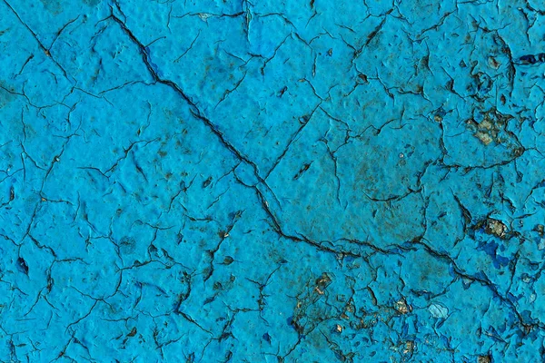 Velho Weathered Pintado Azul Rebocada Descascado Interior Parede Fundo Cracked — Fotografia de Stock Grátis