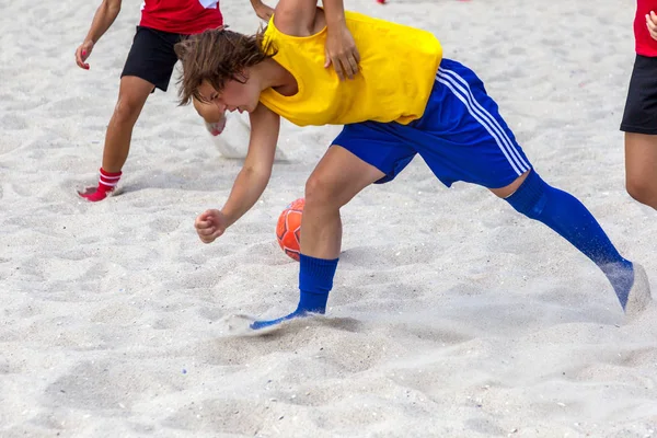 Odessa Ucraina August 2015 Campionatul Ucrainei Fotbal Plajă Rândul Femeilor — Fotografie, imagine de stoc