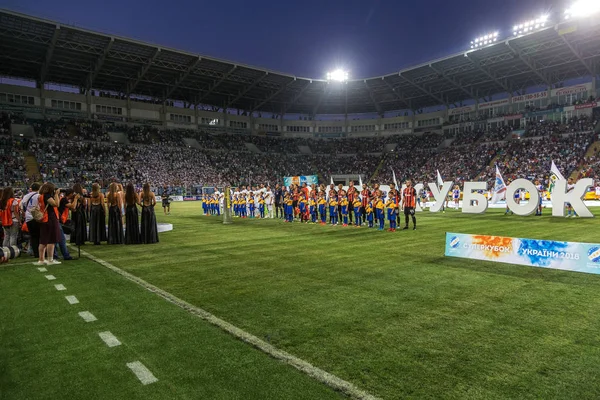 Odessa Ukrajna 2018 Július Shakhter Labdarúgó Válogatott Megnyitón Ukrán Szuperkupa — Stock Fotó