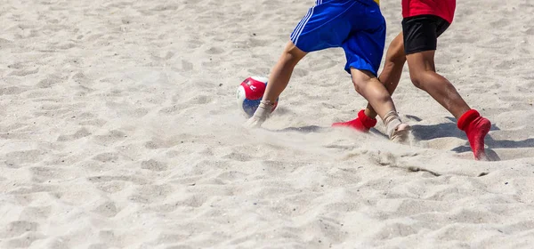 Odessa Ucrânia Agosto 2015 Campeonato Ucrânia Futebol Praia Entre Mulheres — Fotografia de Stock