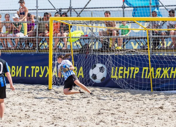 Odessa Ukraina Lipiec 2018 Beach Soccer Championship Wśród Amatorskie Kobiet — Zdjęcie stockowe