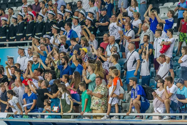 Odessa Ukrayna Temmuz 2018 Bir Kalabalık Futbol Stadyumu Ziyaret Edenler — Stok fotoğraf