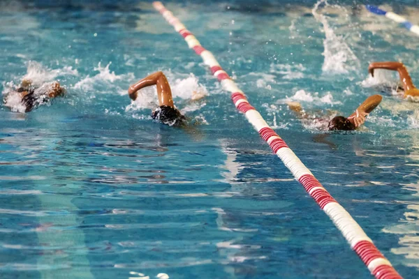 Fundo Esportes Para Tópicos Respingo Esportes Natação Piscina Fundo Não — Fotografia de Stock