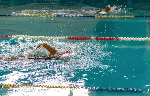 Odessa Ukrayna Cirka 2016 Çocuk Sporcular Yüzücüler Yüzmek Spor Havuzu — Stok fotoğraf