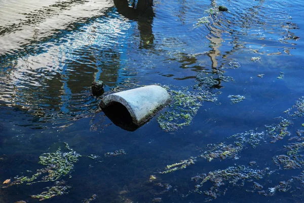 Ökológiai Probléma Szemetet Vízben Műanyag Palackok Szennyezi Természet Palackok Szemetet — Stock Fotó