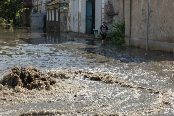 Odessa Ukraine July 2018 Driving Cars Flooded Road Floods Caused — Stock Photo, Image