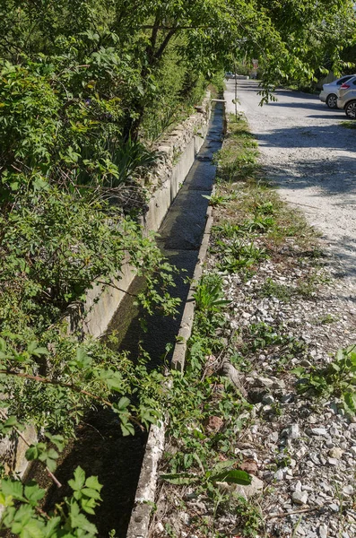 Kontaminiertes Wasser Abwasser Wird Einem Nicht Ausgestatteten Strand Durch Rohre — Stockfoto