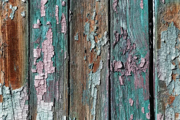 ヴィンテージには 剥離ペイント木製風化素朴な壁の木製の背景のテクスチャが描かれています 古い木のテクスチャをコピー用に空領域 小さな亀裂 抽象的なグランジ テクスチャの多くが付いて塗装ひびの入った — ストック写真